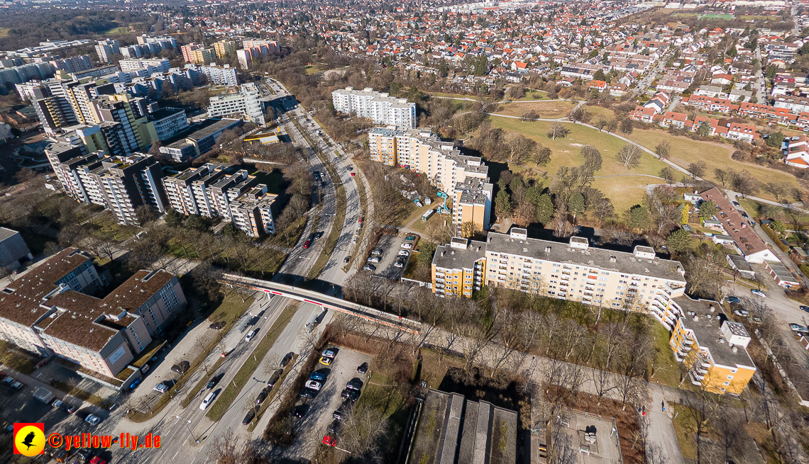 15.02.2023 - Marx-Zentrum und Karl-Marx-Ring mit Umgebung in Neuperlach
